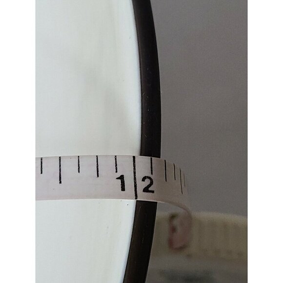 Vintage Japan Pottery Green Bamboo Pattern Bowl Black Rim With Stand Large RARE - Picture 7 of 8